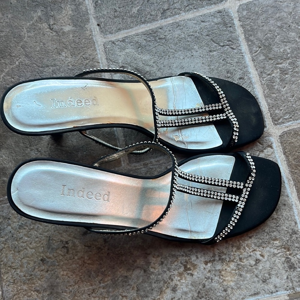Black sparkly heels size 8